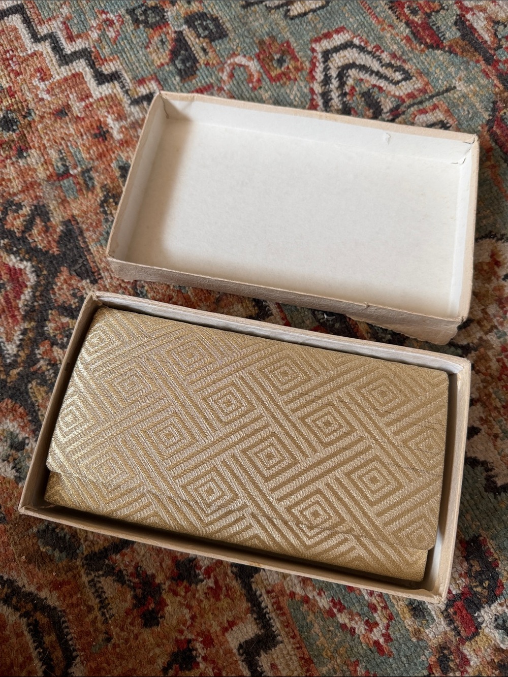 Gold Patterned Japanese Clutch